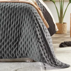 Abel Cloud Charcoal Coverlet Set