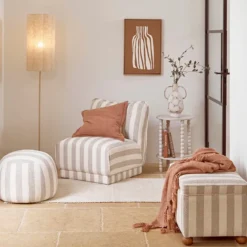 Adeline Stripe Ottoman