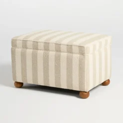 Adeline Stripe Storage Ottoman