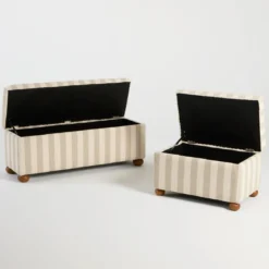 Adeline Stripe Storage Ottoman