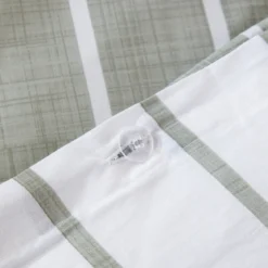 Adria Reversible Green Stripe Quilt Cover Set
