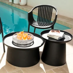 Airlie Black Outdoor Side Table