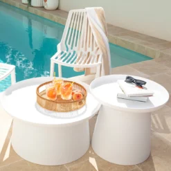 Airlie White Outdoor Side Table