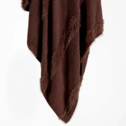 Alara Stripe Knitted Faux Fur Throw
