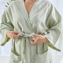 Alyse Sage Linen Cotton Kimono