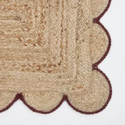 Aria Scalloped Brown Jute Indoor Mat
