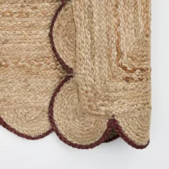 Aria Scalloped Brown Jute Indoor Mat