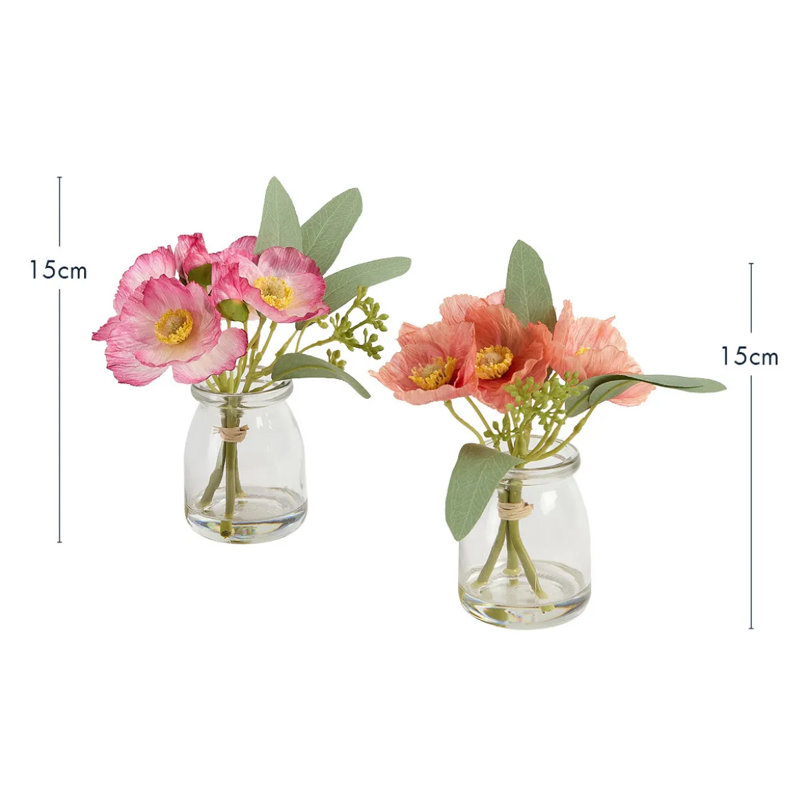 Artificial Mini Poppy Bouquet in Vase