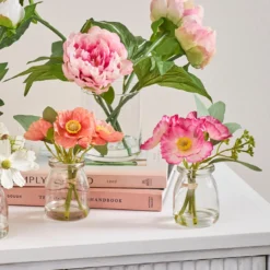 Artificial Mini Poppy Bouquet in Vase