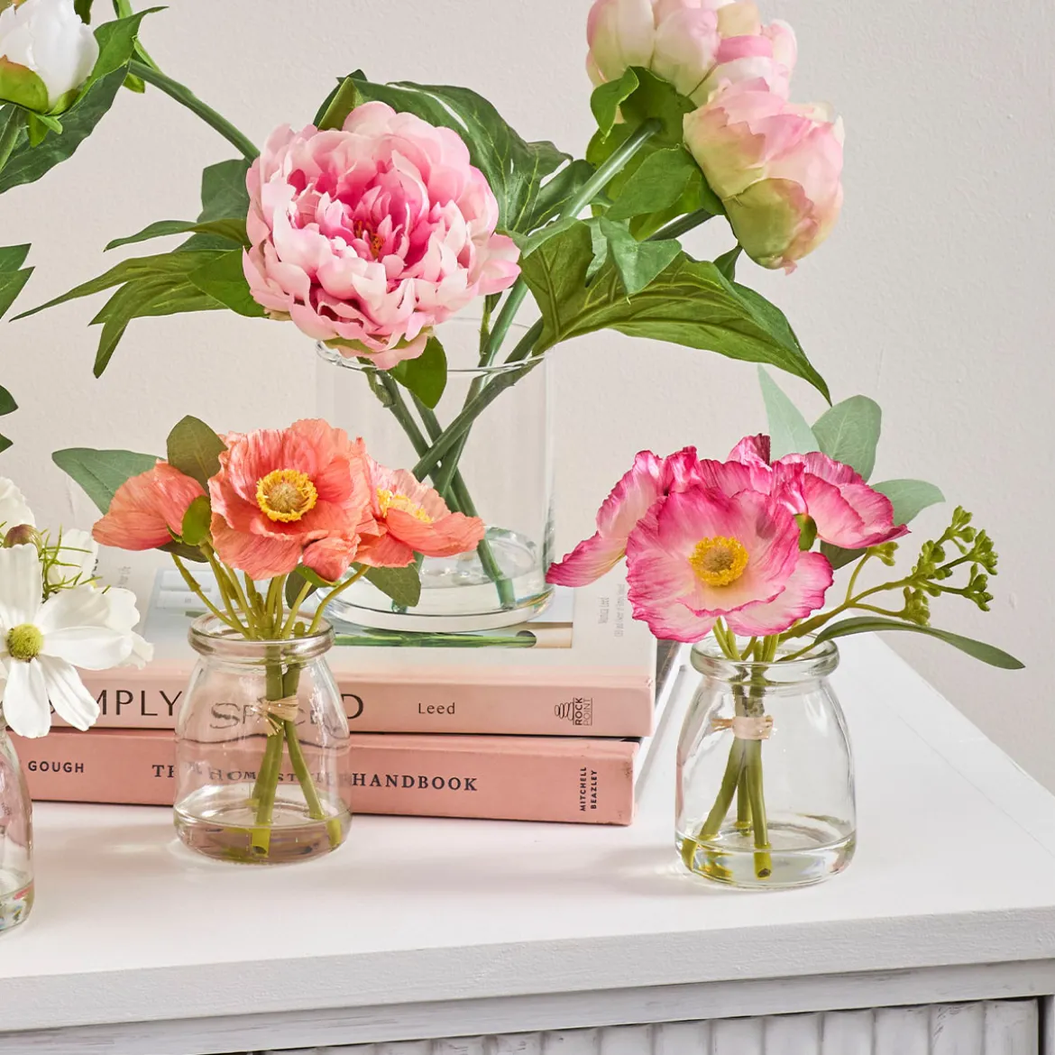 Artificial Mini Poppy Bouquet in Vase