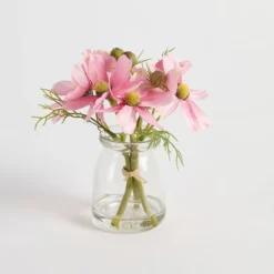 Artificial Pink Mini Cosmos Bouquet in Vase