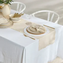 Ashra Fringed Cotton Table Runner