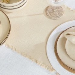 Ashra Fringed Cotton Table Runner