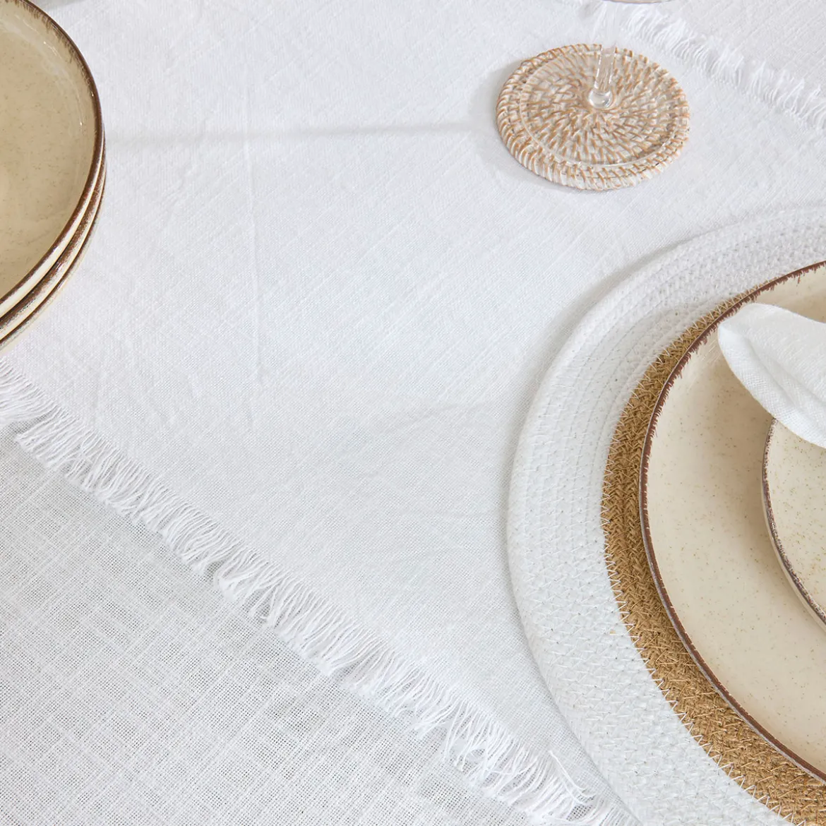 Ashra Fringed Cotton Table Runner