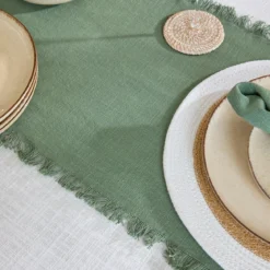 Ashra Fringed Cotton Table Runner