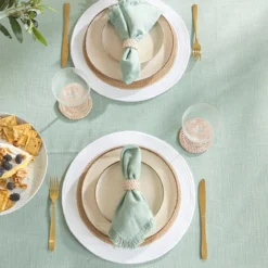 Ashra Jadeite Fringed Napkin Set of 4