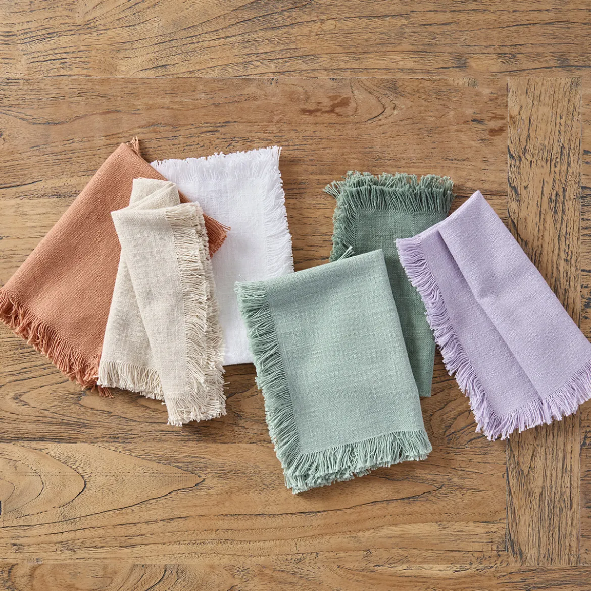 Ashra Lilac Fringed Napkin Set of 4