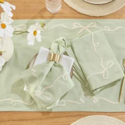 Aubrey Bow Embroidered Napkin Set of 4