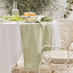 Aubrey Bow Embroidered Table Runner