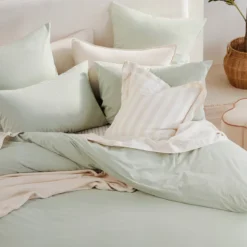 Australian Cotton Sage Green Quilt Cover Set