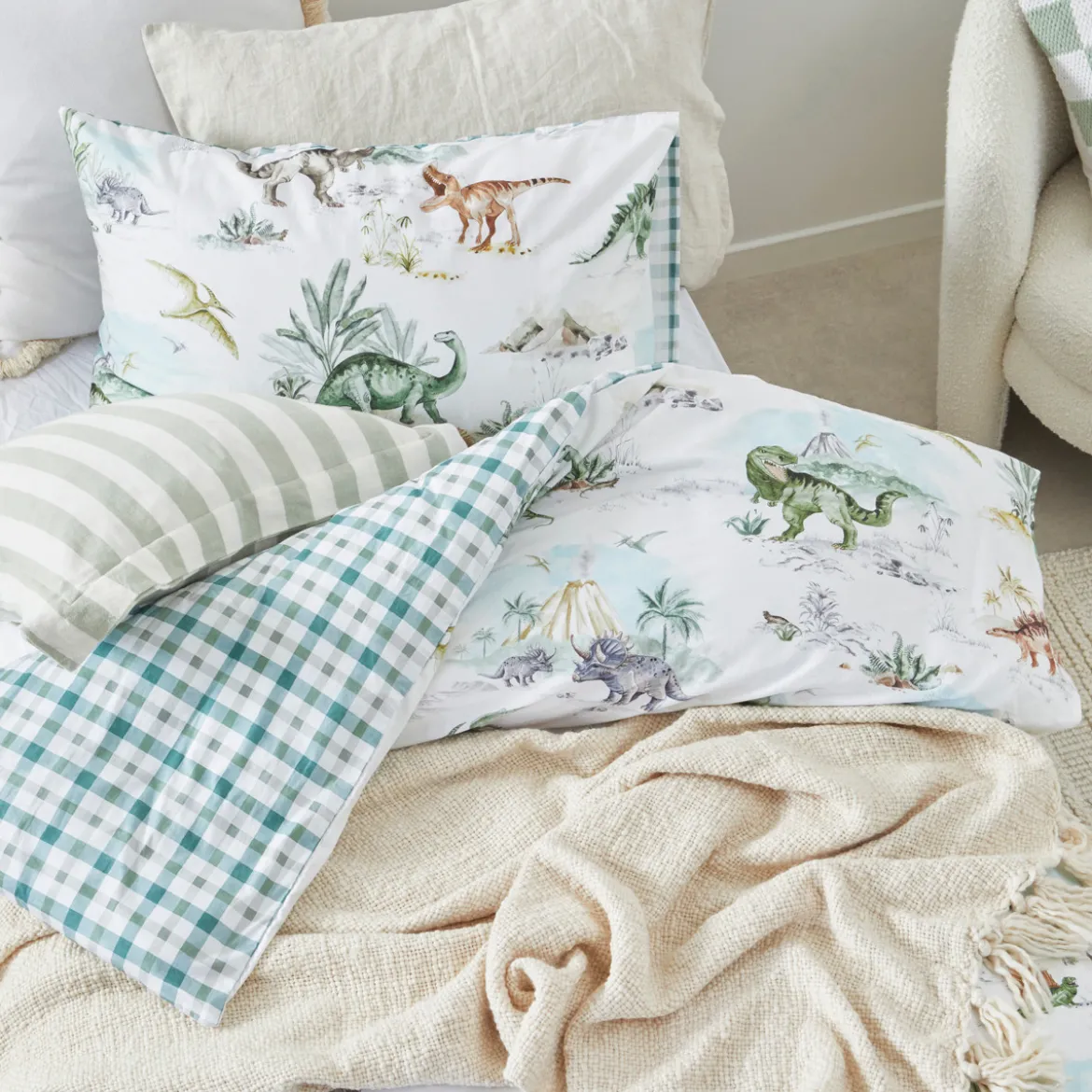 Bad To The Bone Dinosaur Quilt Cover Set