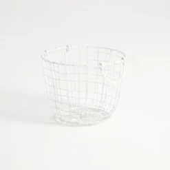 Bailey White Wire Basket