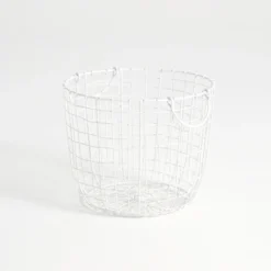 Bailey White Wire Basket