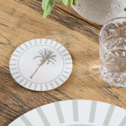 Bangalow Green Palm Cork Coaster Set of 6