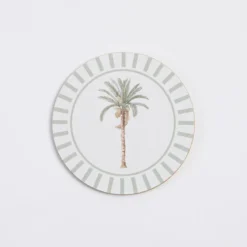 Bangalow Green Palm Cork Coaster Set of 6