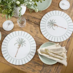 Bangalow Green Palm Cork Placemat Set of 6