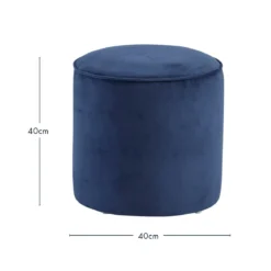 Bentley Navy Blue Velvet Ottoman