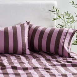 Berry Stripe Cotton Flannelette Sheet Set