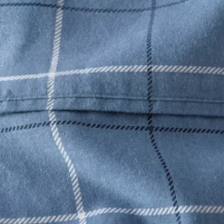 Blue Check Cotton Flannelette Sheet Set