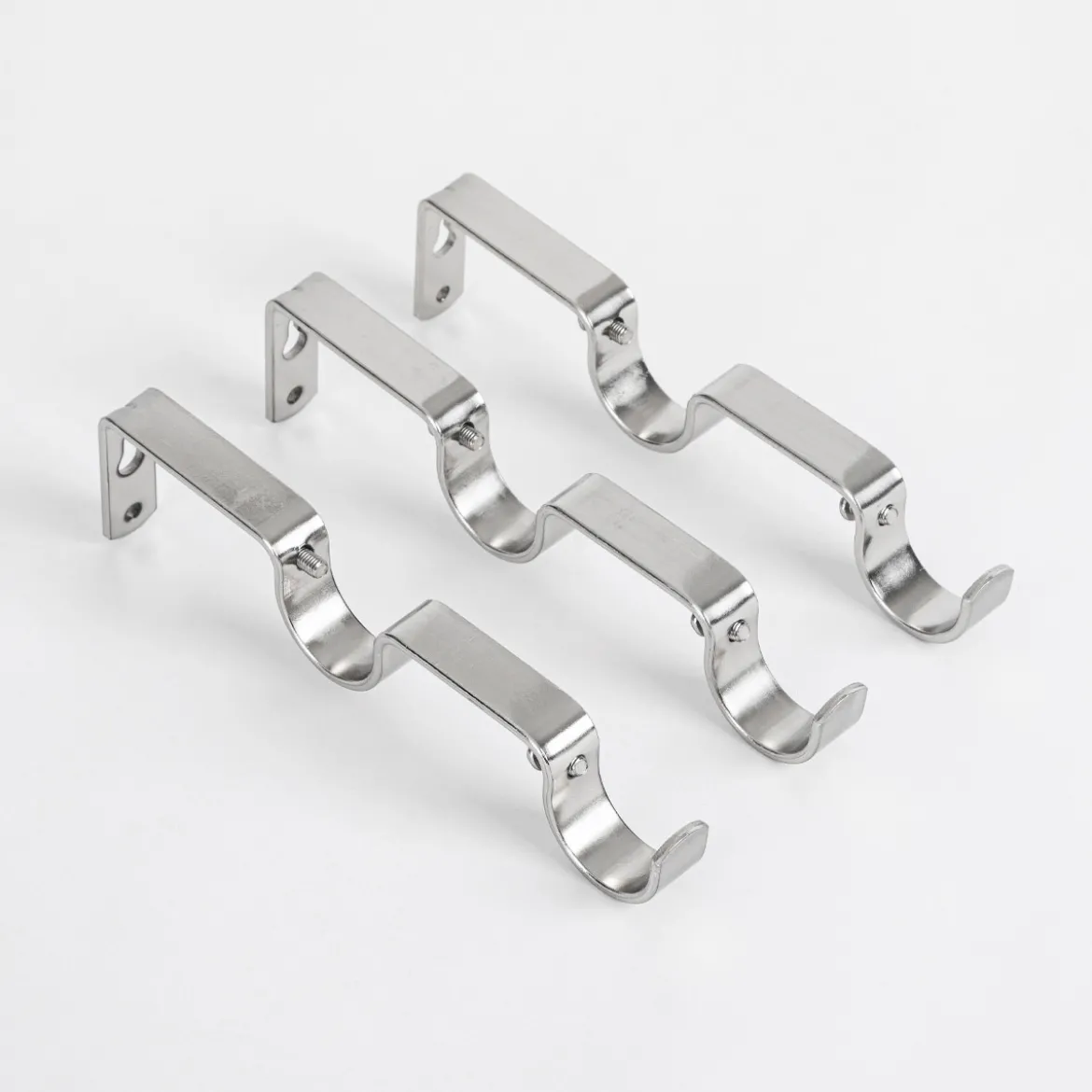 Bodie Chrome Double Rod Bracket 3 Pack