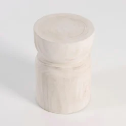 Bosa White Washed Stool