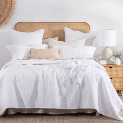 Camden White Coverlet Set