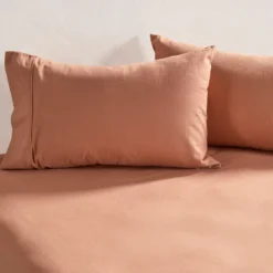 Caramel Cotton Flannelette Pillowcase Pair