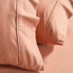 Caramel Cotton Flannelette Pillowcase Pair