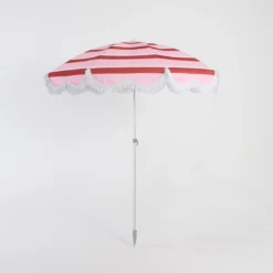 Carmelita Scalloped Fringed Beach Umbrella