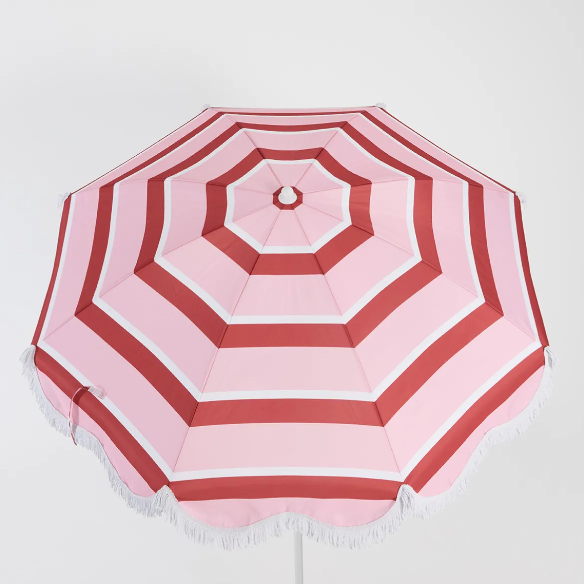 Carmelita Scalloped Fringed Beach Umbrella