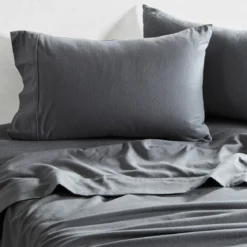 Charcoal Cotton Flannelette Sheet Set