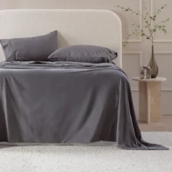 Charcoal Cotton Flannelette Sheet Set