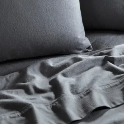 Charcoal Cotton Flannelette Sheet Set