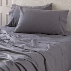 Charcoal Cotton Flannelette Sheet Set