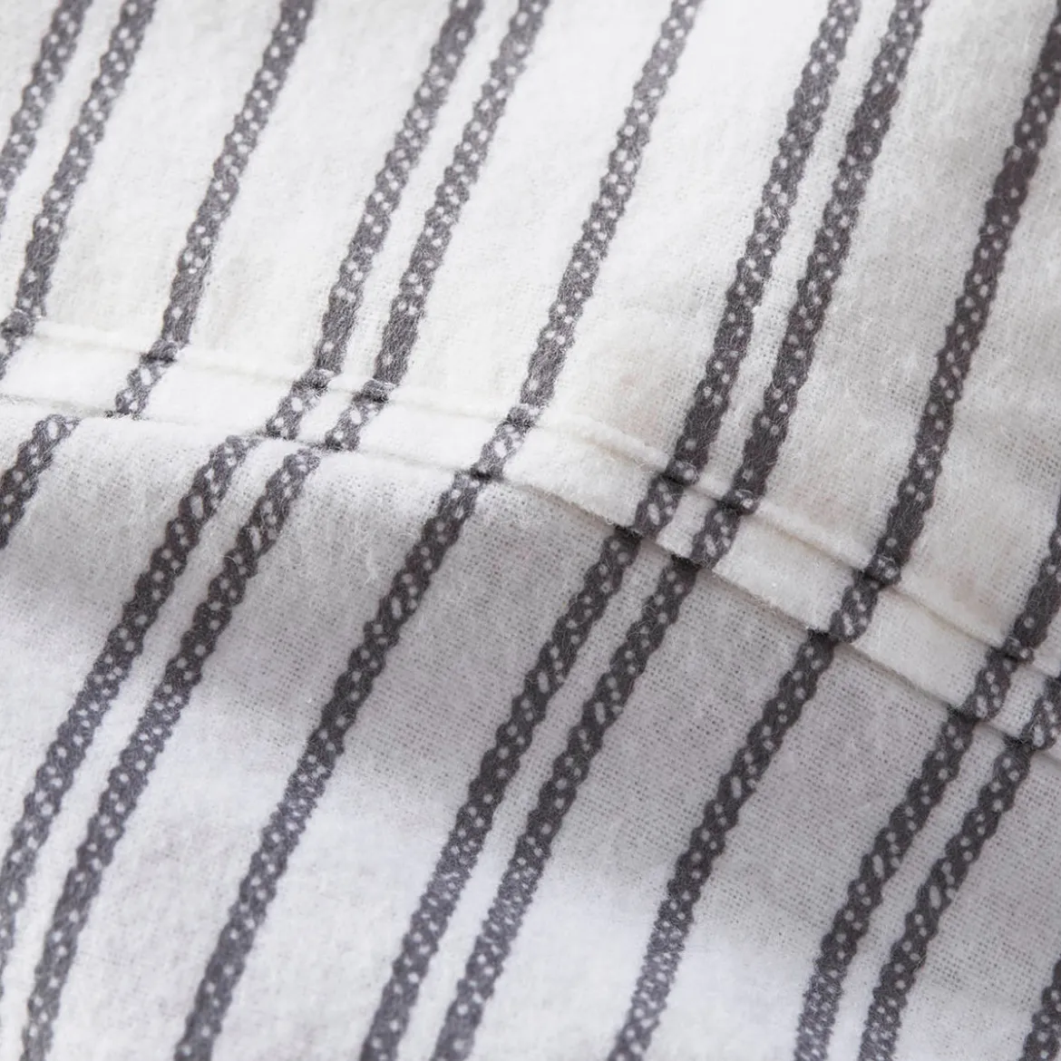 Charcoal Stripe Cotton Flannelette Sheet Set