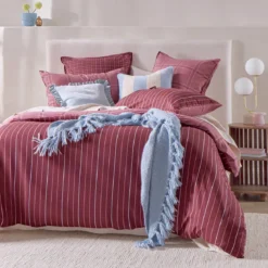 Charli Reversible Check/Stripe Quilt Cover Set