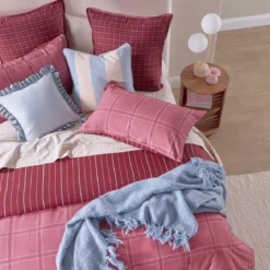 Charli Reversible Check/Stripe Quilt Cover Set