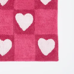 Checkered Hearts Bath Mat