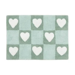 Checkered Hearts Bath Mat