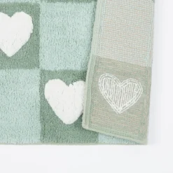 Checkered Hearts Bath Mat